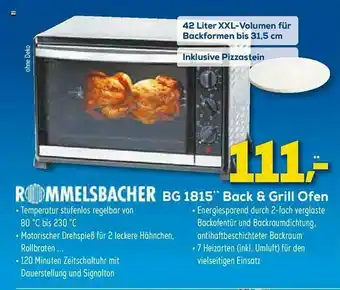 Euronics XXL Rommelsbacher Bg1815 Back & Grill Ofen Angebot