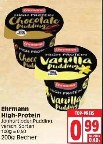 Edeka Ehrmann High Protein Joghurt oder Pudding 200g Becher Angebot