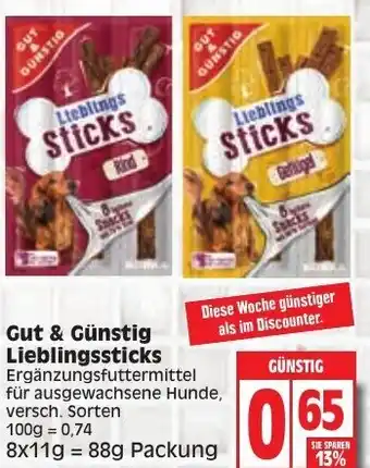 Edeka Gut & Günstig Lieblingssticks 8x11g Angebot