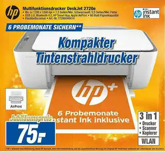 expert Techno Land Hp Multifunktionsdrucker Deskjet 2720e Angebot