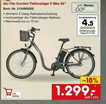 Netto Marken-Discount Alu-city-comfort-tiefensteiger E-bike 26 Angebot