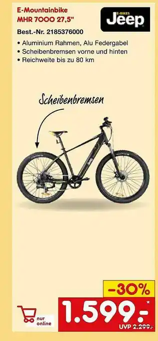 Netto Marken-Discount Jeep E-mountainbike Mhr7000 27.5 Angebot