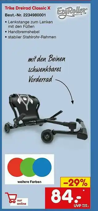 Netto Marken-Discount Ezyroller Trike Dreirad Classic X Angebot