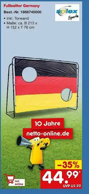 Netto Marken-Discount Fußballtor Germany Solex Angebot