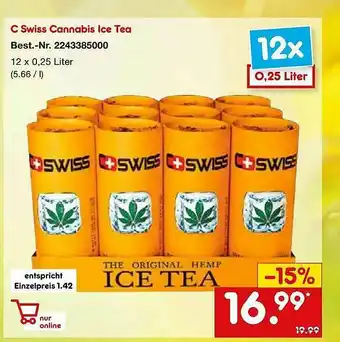 Netto Marken-Discount C Swiss Cannabis Ice Tea Angebot