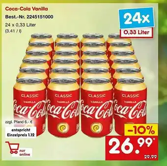 Netto Marken-Discount Coca-cola Vanilla Angebot