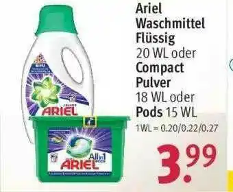 Rossmann Ariel Waschmittel Flüssig Oder Compact Pulver Angebot