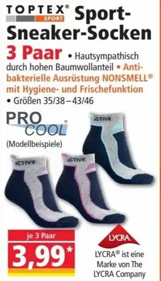 Norma Toptex Sport Sneaker Socken 3 Paar Angebot