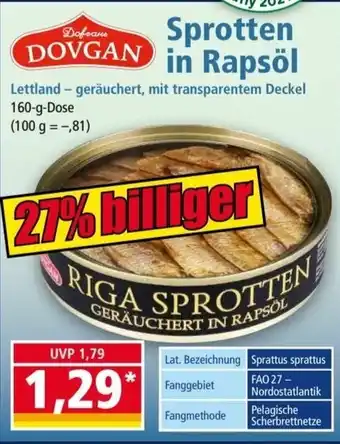 Norma Dovgan Sprotten in Rapsöl 160g Dose Angebot