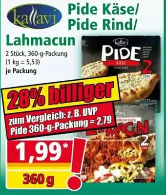 Norma kallavi Pide Käse/Pide Rind/Lahmacun 360g Packung Angebot