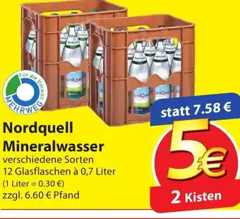 Famila Nord Ost Nordquell Mineralwasser 12 Glasflaschen à 0,7 Liter Angebot