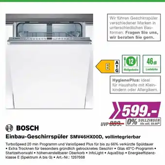 EP Bosch Einbau-Geschirrspuler SMV46HX00D Angebot