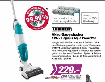 EP Leifheit Akku-Saugwischer 11922 regulus Agua PowerVac Angebot