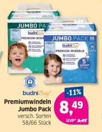 Budni Budni Baby Premiumwindeln Jumbo pack Angebot