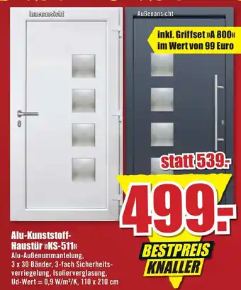 B1 Discount Baumarkt Alu Kunststoff Haustür KS 511 Angebot