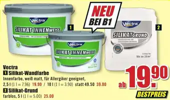 B1 Discount Baumarkt Vectra Silikat Wandfarbe oder Silikat Grund Angebot