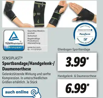 Lidl Sensiplast sportbandage/handgelenk-/daumenorthese Angebot