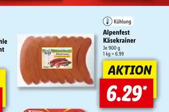 Lidl Alpenfest käsekrainer Angebot