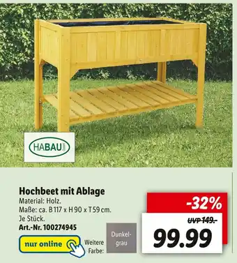 Lidl Habau hochbeet mit ablage Angebot