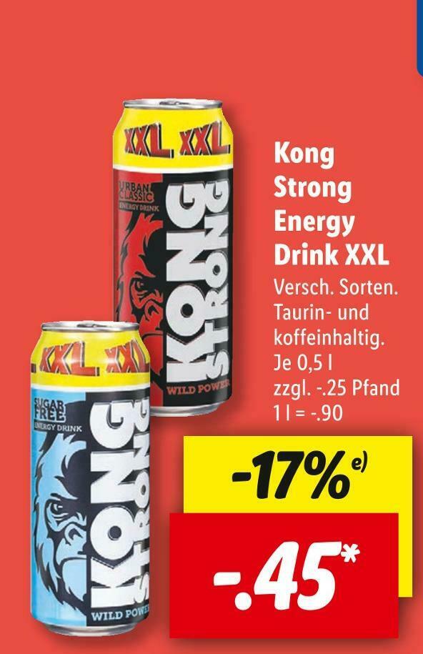 Kong strong energy drink xxl Angebot bei Lidl