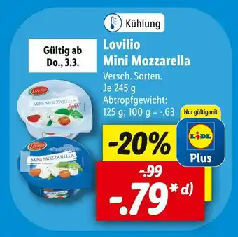 Lidl Lovilio mini mozzarella Angebot