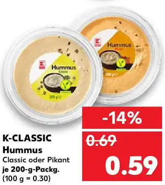 Kaufland K-Classic Hummus je 200-g-Packg. Angebot