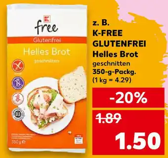Kaufland z. B. K-Free Glutenfrei Helles Brot 350-g-Packg. Angebot