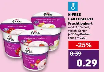 Kaufland K-Free Laktosefrei Fruchtjoghurt je 150-g-Becher Angebot