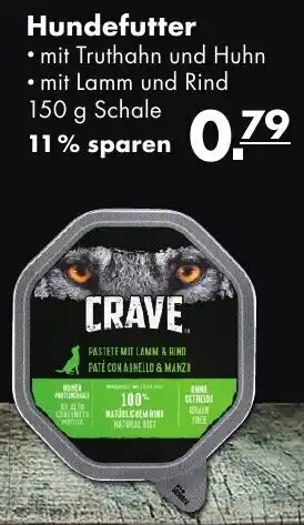 Handelshof Crave Hundefutter 150g Schale Angebot