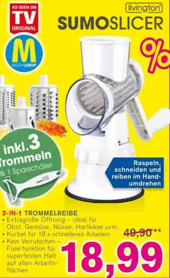 KODi Livington Sumoslicer 3in1 Trommelreibe Angebot