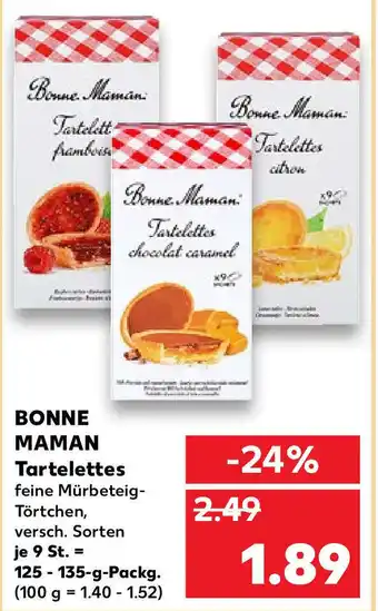 Kaufland Bonne Maman Tartelettes 125/135g Packg. Angebot