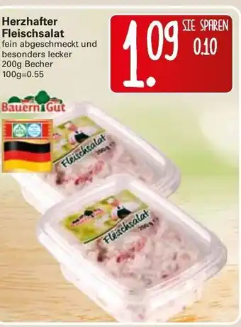 WEZ Bauern Gut Herzhafter Fleischsalat 200g Becher Angebot