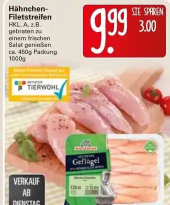 WEZ Hähnchen Filetstreifen 1000g Angebot