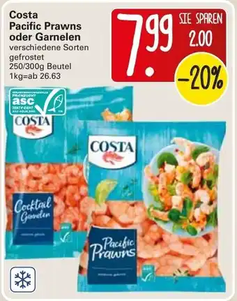 WEZ Costa Pacific Prawns oder Garnelen 250/300g Beutel Angebot