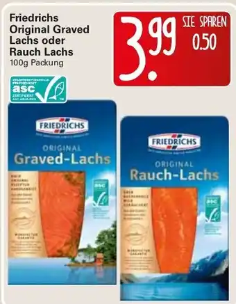 WEZ Friedrichs Original Graved Lachs  oder Rauch Lachs 100g Angebot