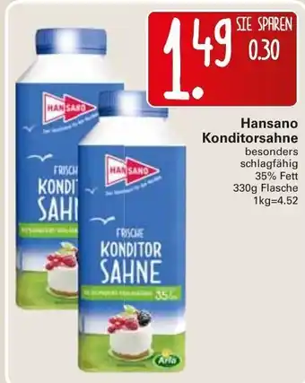 WEZ Hansano Konditorsahne 330g Angebot