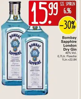 WEZ Bombay Sapphire London Dry Gin 0,7L Angebot