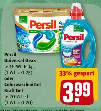 REWE Persil universal discs oder colorwaschmittel kraft gel Angebot