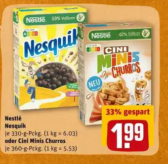 REWE Nestlé nesquik oder cini minis churros Angebot