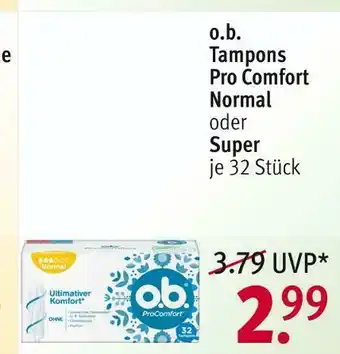 Rossmann O.b. tampons pro comfort Angebot