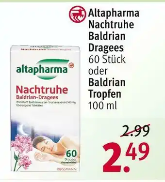 Rossmann Altapharma nachtruhe Angebot