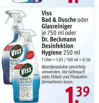 Rossmann Viss oder dr. beckmann bad & dusche, glasreiniger oder desinfektion hygiene Angebot