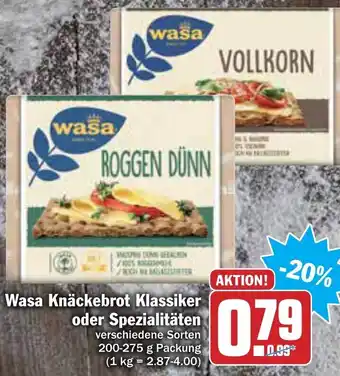 AEZ Wasa Knäckebrot Klassiker oder Spezialitäten 200-275g Angebot