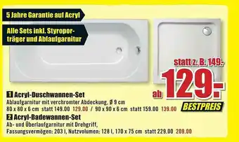 B1 Discount Baumarkt Acryl-duschwannen-set Acryl-badewannen-set Angebot