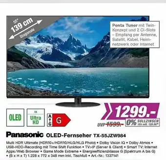 EP Panasonic Oled-fernseher Tx-55jzw984 Angebot