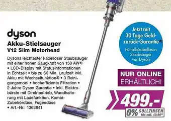 EP Dyson Akku-stielsauger V12 Slim Motorhead Angebot