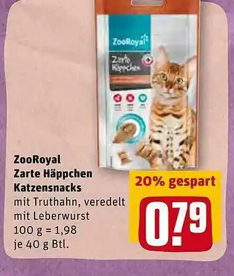 REWE Zooroyal Zarte Häppchen Katzensnacks Angebot