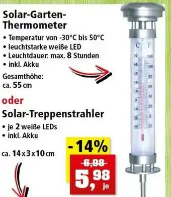 Thomas Philipps Solar-garten-thermometer Oder Solar-treppenstrahler Angebot