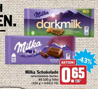 AEZ Milka Schokolade 85-100g Angebot