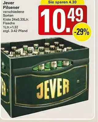 WEZ Jever Pilsener Angebot